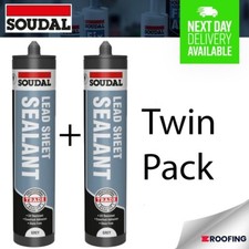 Soudal Lead Sheet Silicone Sealant in Grey 290ml **TWIN PACK**