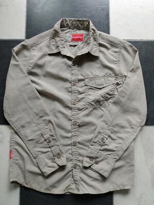 Craghoppers Youth Kids Sz 9-10 Long Sleeve Button Up Hiking Shirt Insect Shield