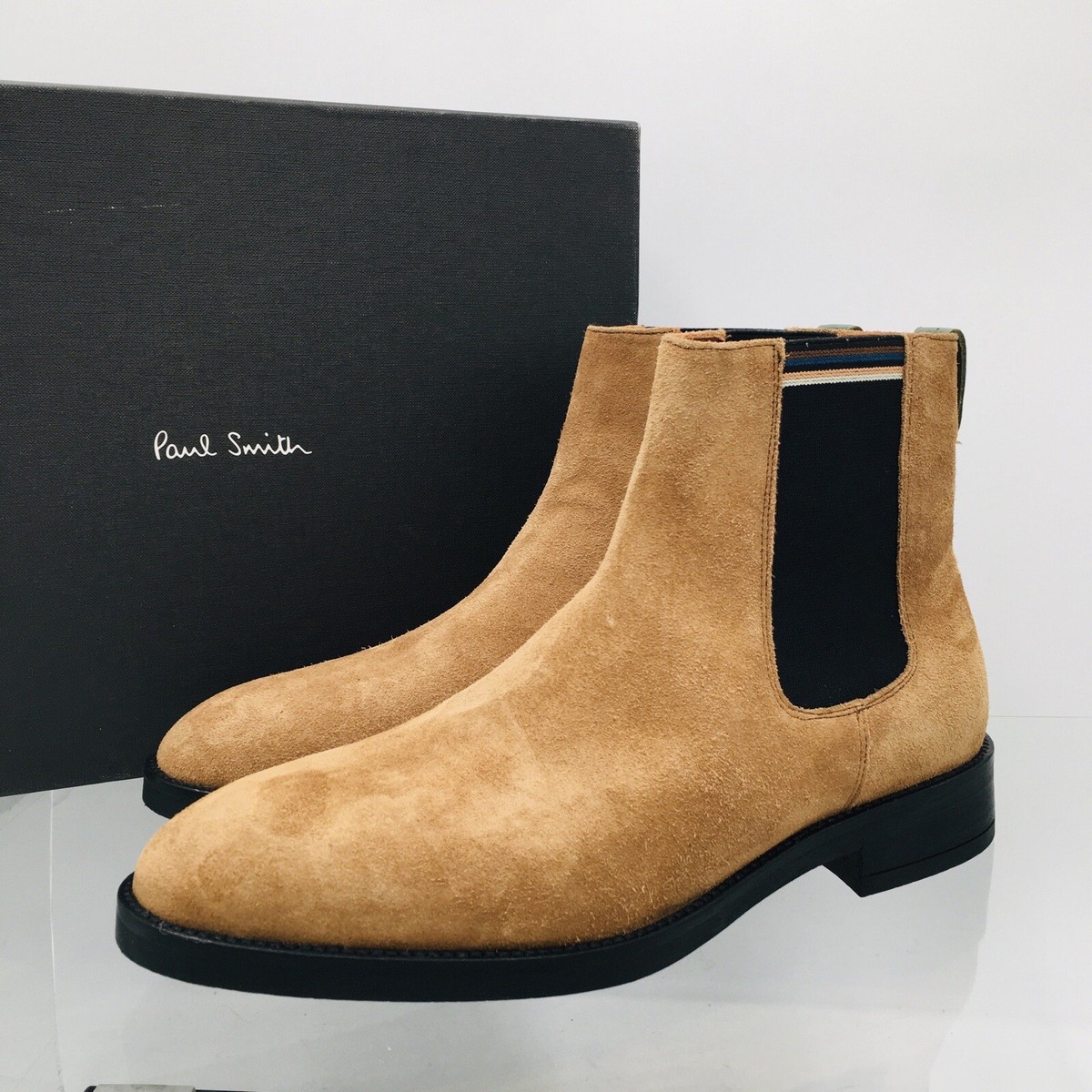 Paul Smith Chelsea Boots Tan Suede Pull On Men's Size UK US M