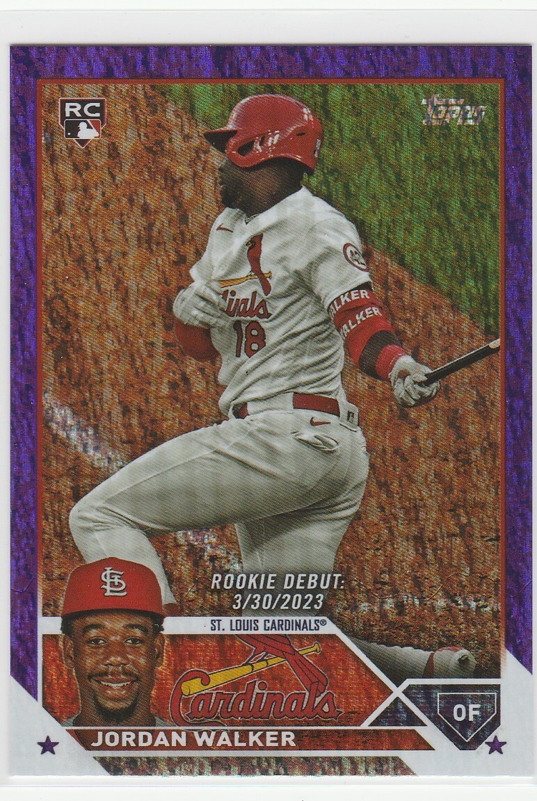 2023 Topps Update #US122 Jordan Walker Purple Foil 103/799 RC Cardinals