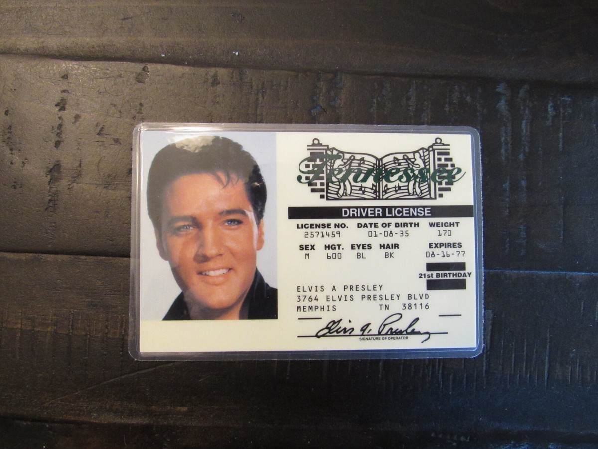Elvis Presley Souvenir Novelty Collectors Drivers License - 21st