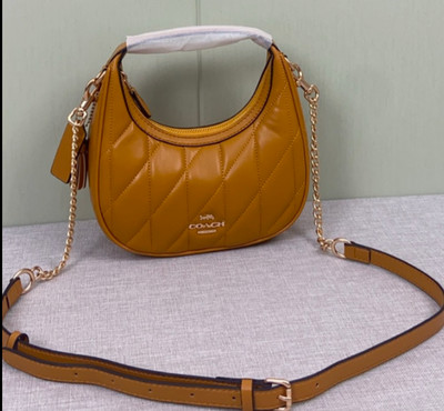 COACH  Carmen Mini Crossbody Bag Quilted Brown CY710 Outlet NEW