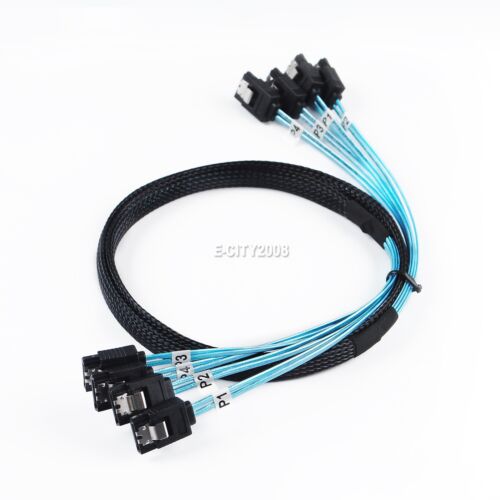Dual 4 SATA 7 Pin 1M Data cable For SATA III 6Gbps High Speed PC or Hard Drive - Picture 4 of 6
