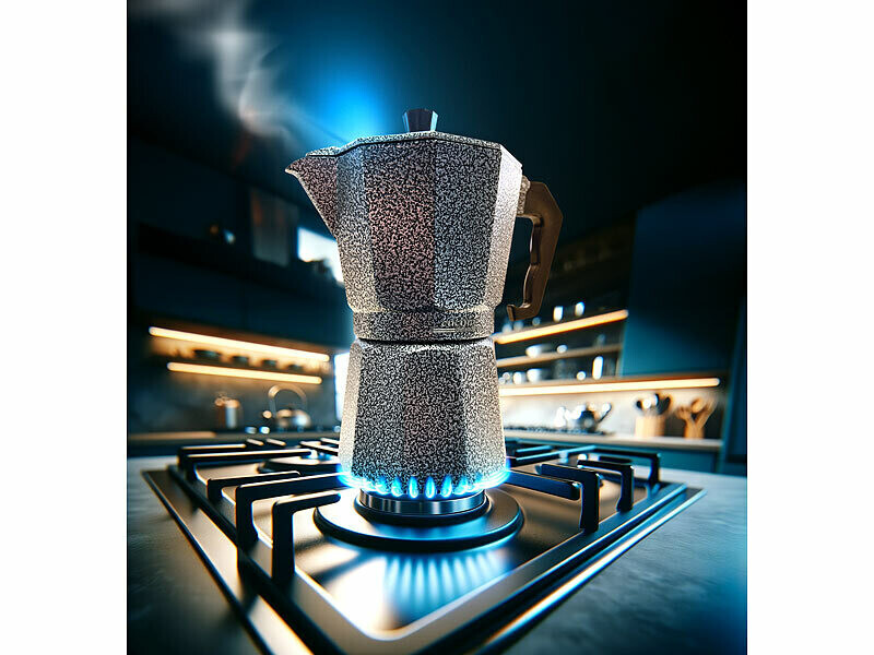 Cafetière italienne 0,4 L compacte induction gaz aspect martelé - 2