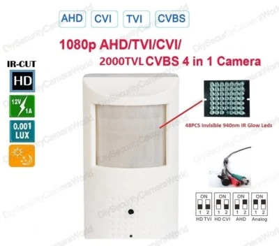 DIYSECURITYCAMERAWORLD HD BNC PIR CCTV CAMERA: HD-TVI 1080P 3.7mm lens Dip Switch 12VDC Input