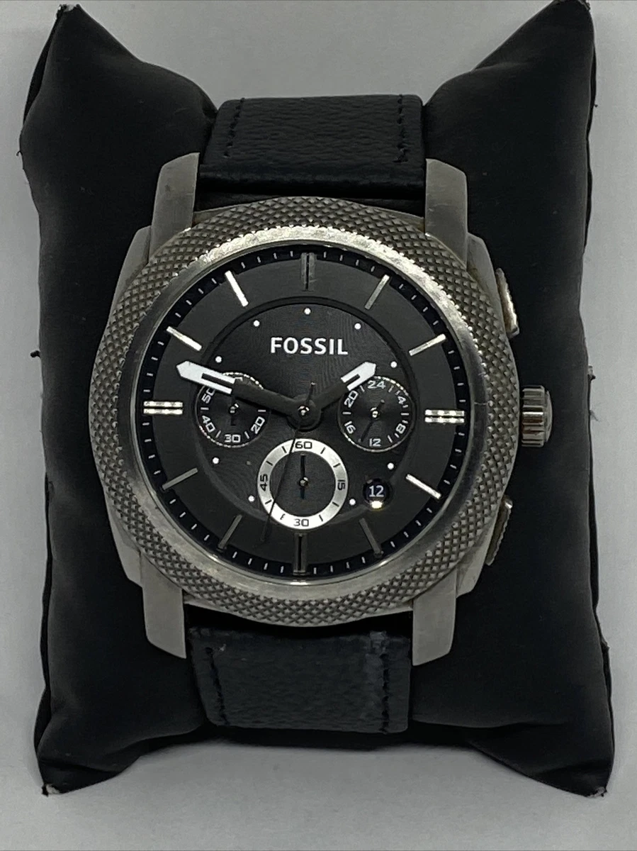 Fossil Machine FS4487 Men's Black Leather Strap Analog Dial