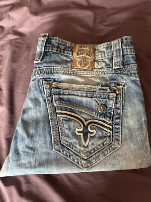 Rock Revival ''JASPER'' Bootcut Herren Denim Jeans Größe 40 x 30 neu ohne Etikett - UK-Verkäufer