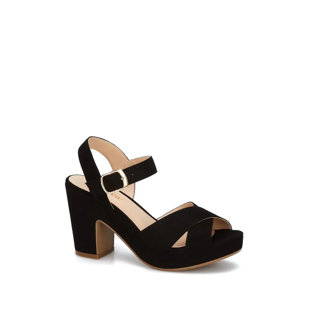 Black Ankle Ankle Ankle Strap Robust Heel Velvety Surface with Buckle Adjustment by Andrea 35a229 Black Ankle Ankle Ankle Strap Robust Heel Velvety Surface with Buckle Adjustment by Andrea 35a229