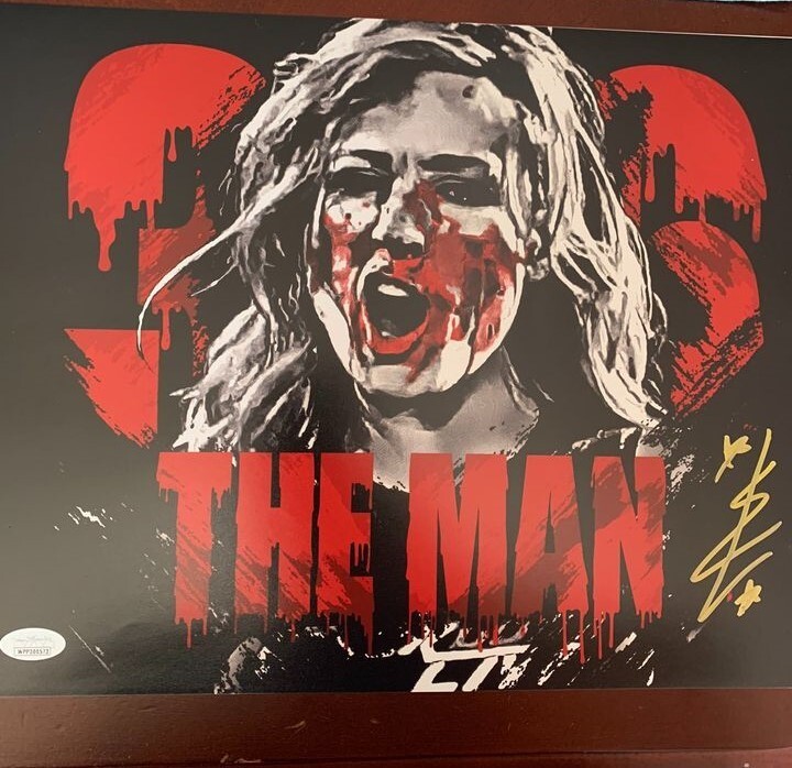BECKY LYNCH WWE Autograph signed 11x14 Photo Custom Bloody Nose