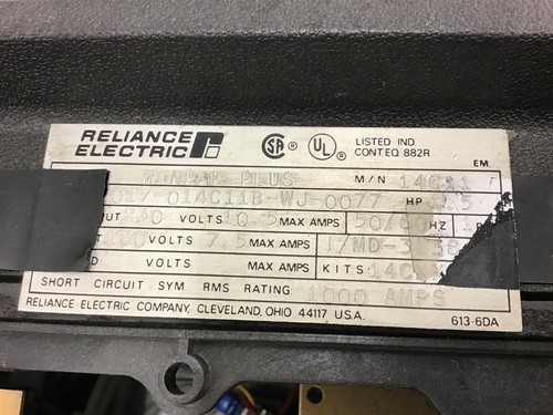 Reliance Electric 14C11 Minpak Plus 1.5 HP 180 VDC 7.5 Amps - Picture 4 of 6