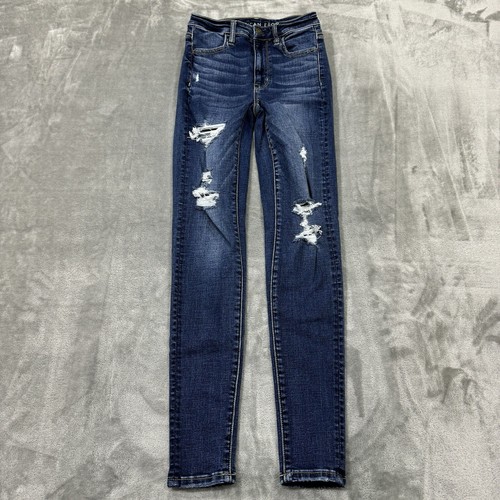 Jeggings American Eagle Super Stretch - Taille Haute - Taille 00 Noir - Bon état