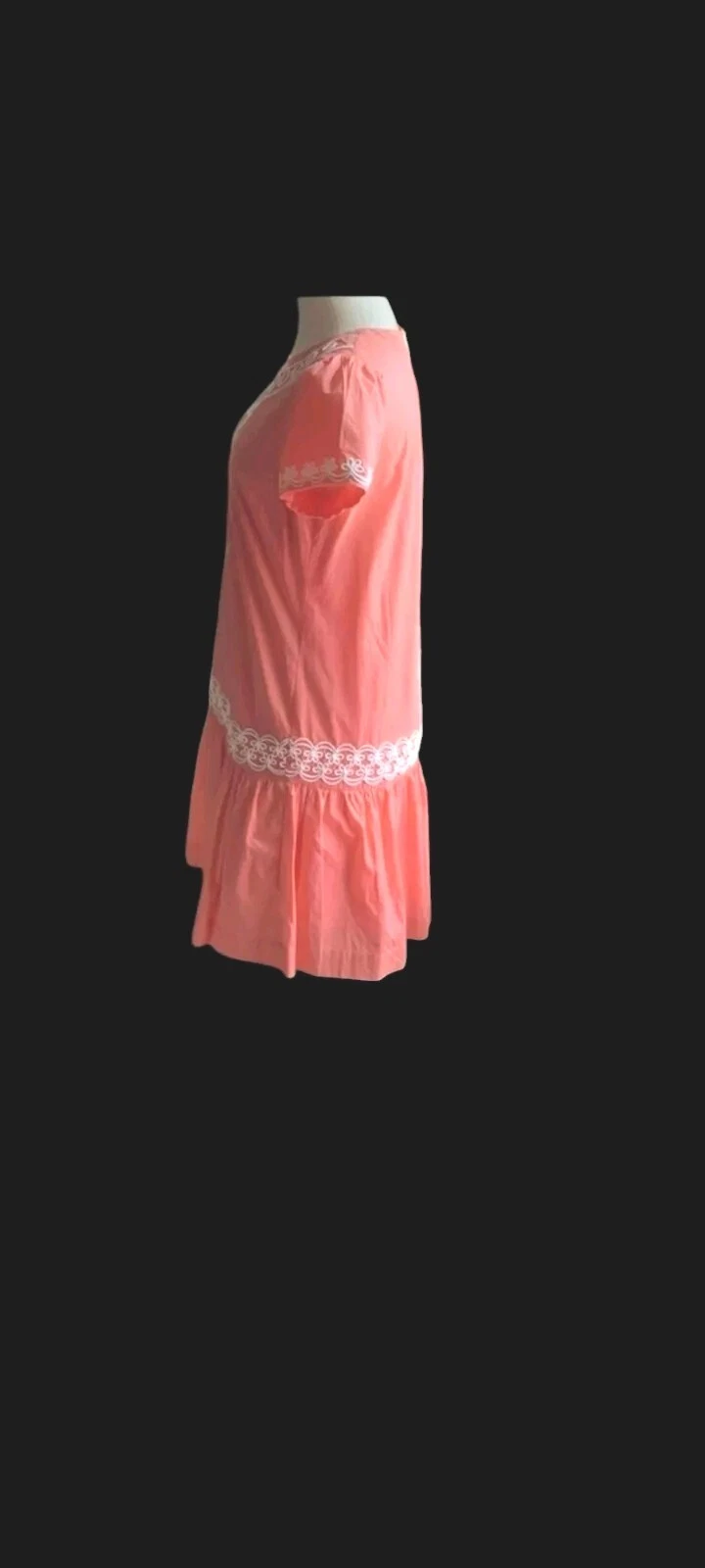 Abito Love Moschino ricamato vita bassa cotone corallo chiaro US 8 