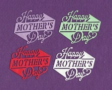 HAPPY MOTHERS DAY  4 die cuts scrapbook cards