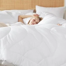  Duvet Inserts, Lightweight Duvet Insert for All Season, Ultra Soft Queen White