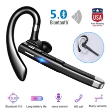 Trucker Wireless Headset Bluetooth 5.1 Earpiece Dual Mic Earbud Noise Cancelling