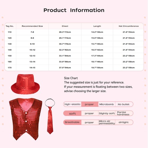 Kids Boys Waistcoat Costume Jacket Fit Vest Performance Streetwear Shirt Shiny - Picture 39 of 48