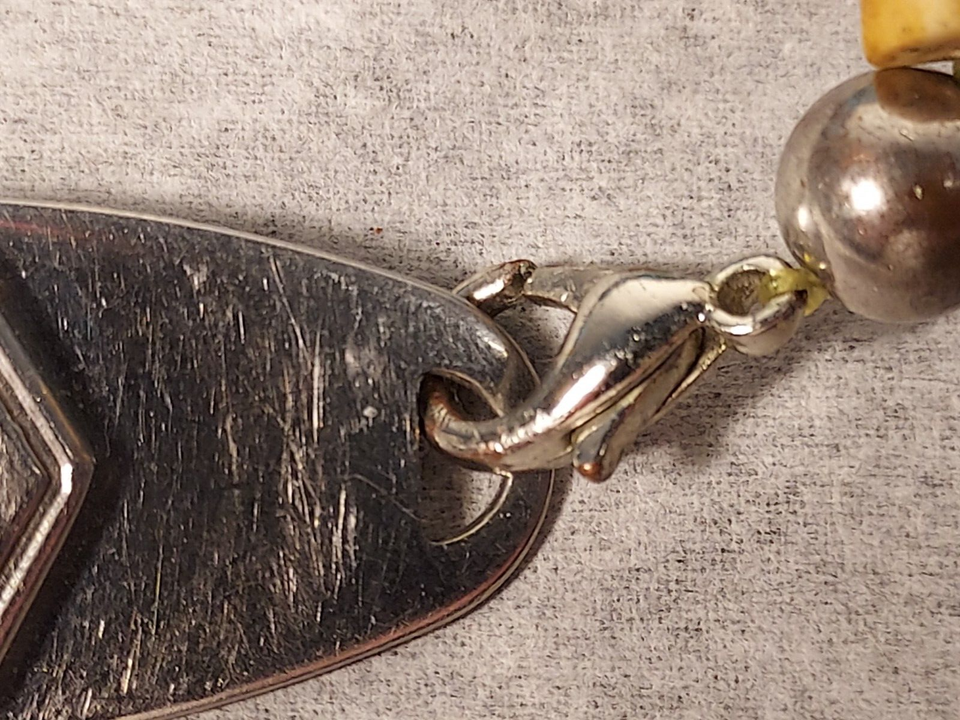 Vintage Womens Medic Alert 7" ID Bracelet Diabetic Blue & Brown Stones