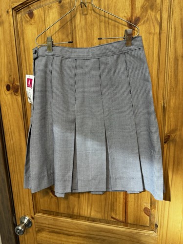 School Apparel Girls School Uniform Blue White Pleated Plaid Skirt Size 18R