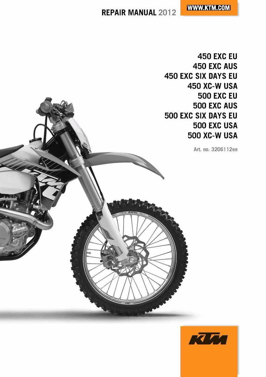 KTM Service Workshop Shop Repair Manual Book 2012 450 XC-W | eBay