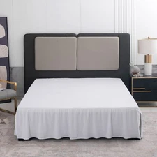 White Bed Skirt Full Size Ruffled Bed Skirt with Split Corners Full Bed Skirt...
