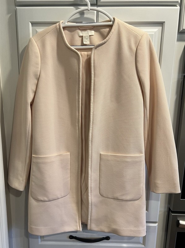 H&M Blush Pink Open Jacket Coat US 10 Euro 40