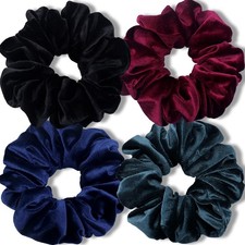 Extra Large Scrunchies for Women's Thick Hair Premium Velvet Soft Jumbo Scrunchy