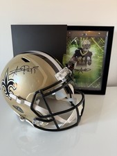 Alvin Kamara signierter New Orleans Saints NFL Helm & Fanatics Emanate Produktbündel Echtheitszertifikat