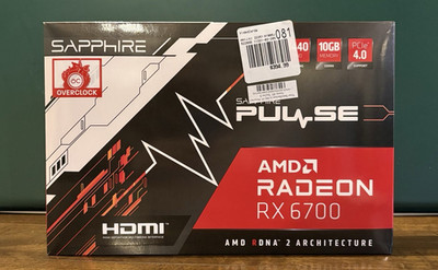 SAPPHIRE PULSE AMD Radeon RX 6700 10GB GDDR6 PCIe 4.0 Graphics Card - Used