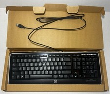 New HP KU-0841 Full Size USB Wired Keyboard Black OEM PC Windows NIB