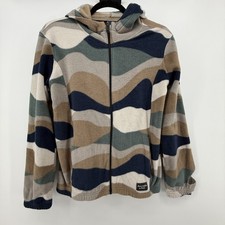 Abercrombie Kid Camo Long Sleeve Fleece Sz 11/12 Zip Up Hoodie Jacket Layers Ski