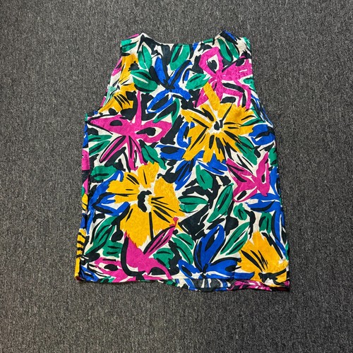 Canotta donna vintage anni 90 Silkland 1000% seta floreale - taglia L multicolore - Foto 5 di 6