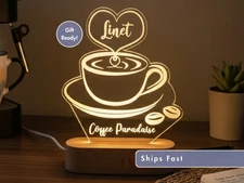 Custom LED Coffee Light, Personalized Café or Office Decor Sign