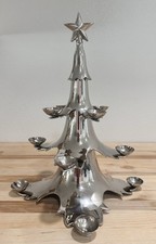 Vtg 2004 Target Silver Metal Centerpiece Christmas Tree Votive Candle Holder 16