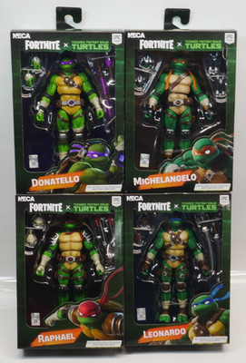 NECA Fortnite x TMNT Boxed 4-Figure Set Leonardo Raphael Michelangelo Donatello