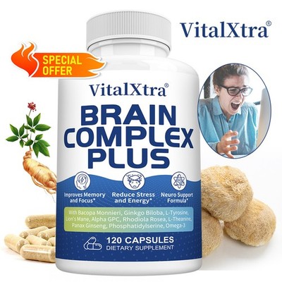 Brain Health Complex Plus Capsules Improve Memory Focus Cognitive 30-120 Count