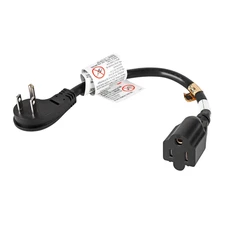 Short 1FT Flat Plug Extension Cord 16 Gauge 3 Prong Grounded SJT 13A 1625W Black