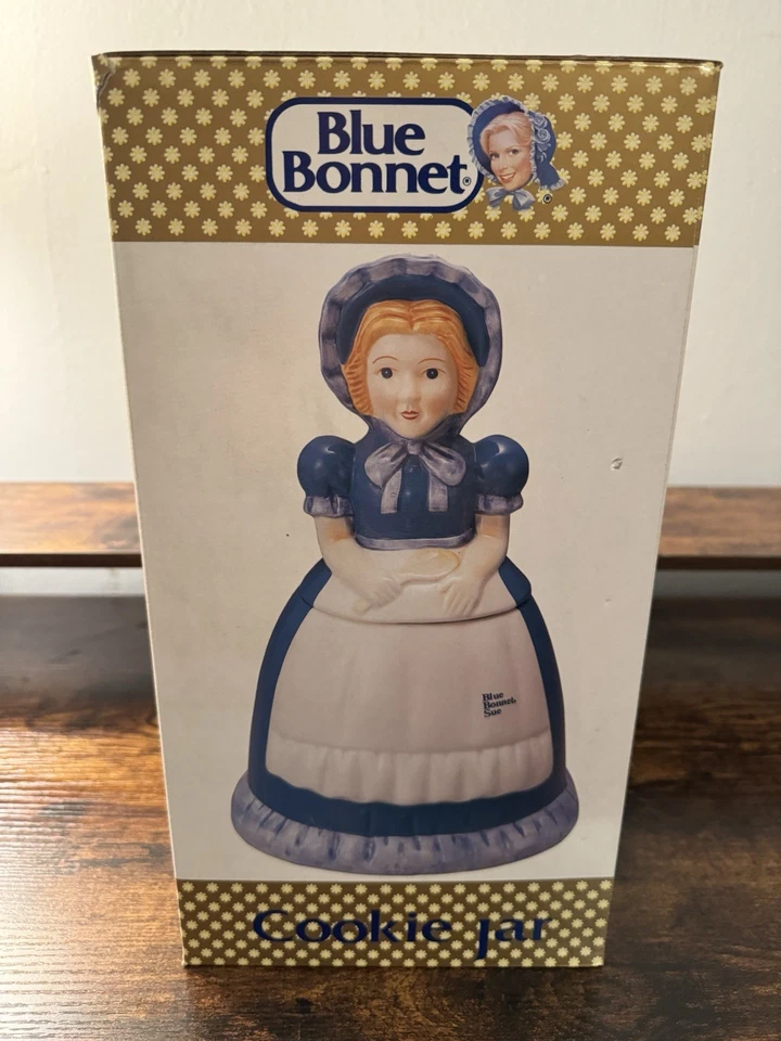 Tarro de galletas Nabisco Blue Bonnet Sue 1989 vintage - 12"" Foto 4 de 4