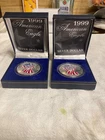 Lot of 2 1999 Colorized American Eagle Silver Dollar 1 OZ.