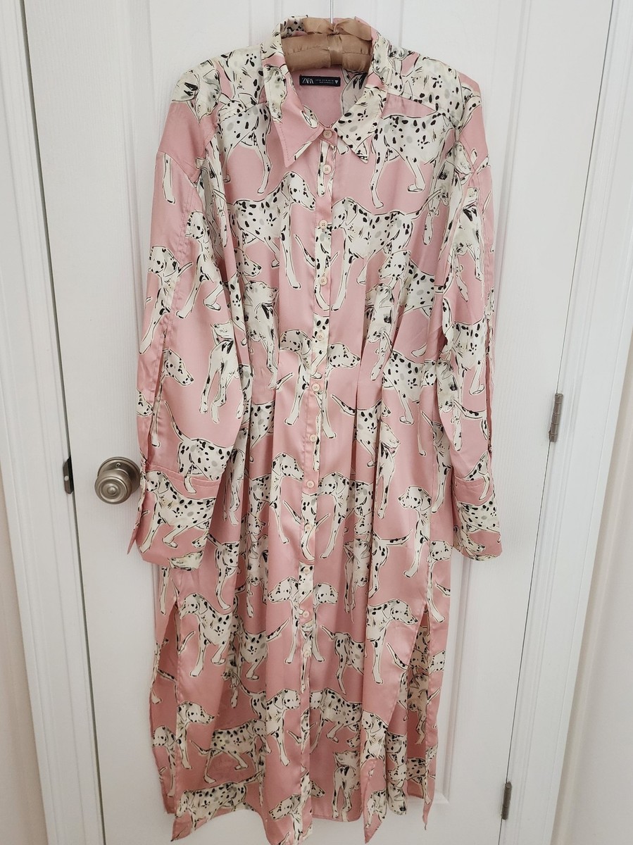 pink dalmatian dress Amanda Pink Dalmatian Flared Dress