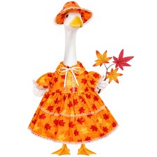 Fall Leaves Porch Goose Outfit Thanksgiving Goose Clothes for Outdoor Decor