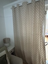 Dunelm Linden Tree Natural Taupe Print Curtains X 3 pairs
