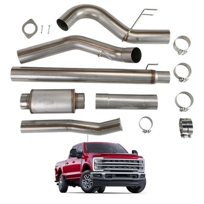 Turbo Diesel Exhaust Pipe 5''f or 2020-2022 F250 F350 6.7L Powerstroke w/Muffler