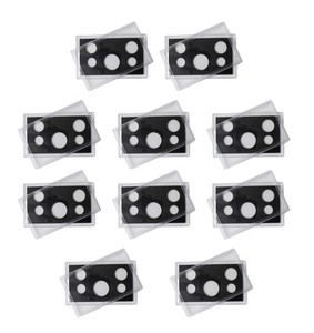 Empty Plastic Lens with Black Insert Holds 5 Coins, 10 Pack