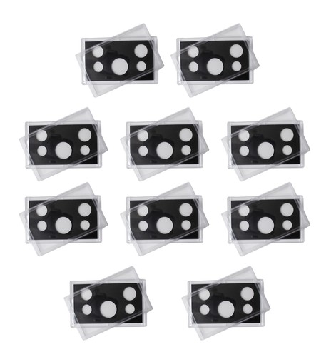 Empty Plastic Lens with Black Insert Holds 5 Coins, 10 Pack