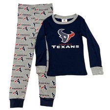 NFL Houston Texans Boys Long Sleeve Shirt  Pants 2-Piece Sleep Set, Medium 8 