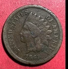 1869 US Indian Head Cent! FINE Details! Semi Key Date! Old US Coin!
