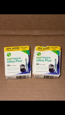 OneTouch Ultra Plus Glucose Diabetic Test Strips (60 Total Strips) Exp 08/2027