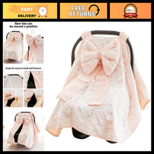 Pink Baby Car Seat Canopy Cover  Stroller Bow - Nursing  Cart Cover, 47.2x35.4