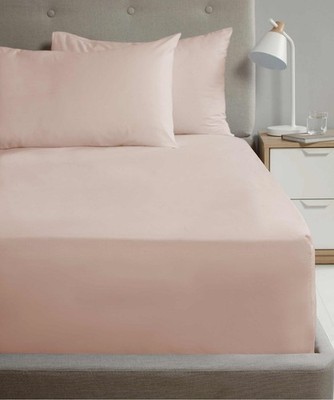 Perkal Spannbettlaken 25 cm Gummizug Super King Bett Matratzenbezug Rouge Rosa