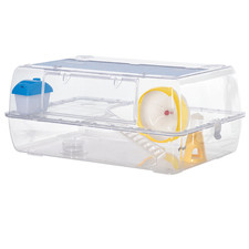 Image of PawHut Portable 2 Storey Hamster Cage w/Running Wheel Drinker Feeding Bowl